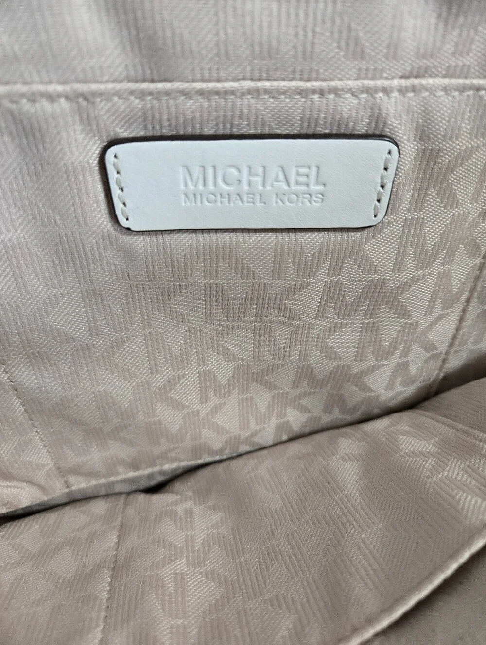 Michael Kors Naomi White Leather Trim Natural Straw Tote